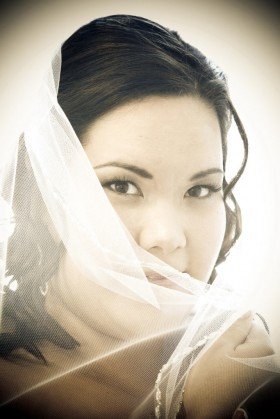 Edmonton wedding, bride with veil