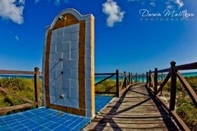 Outdoor shower along the boardwalk, Melia Las Dunas, Cuba