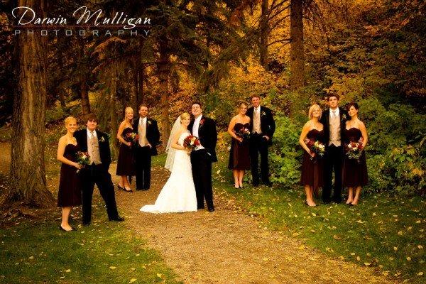 Formal wedding photography at Emily Murphy Park in Edmonton