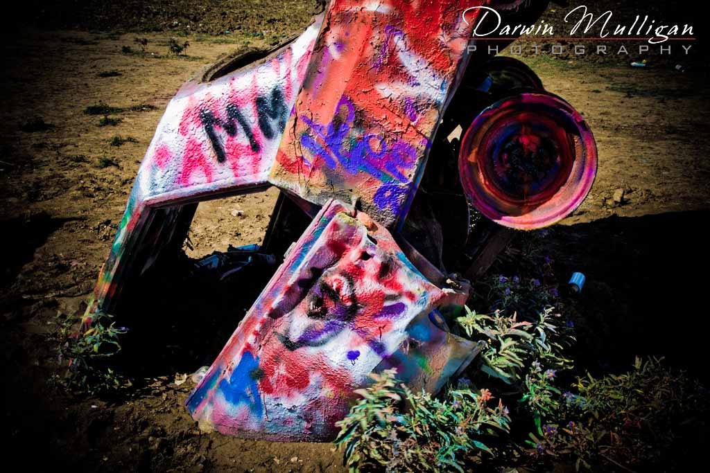 Graffiti Cadillac Ranch Amarillo Texas painted car