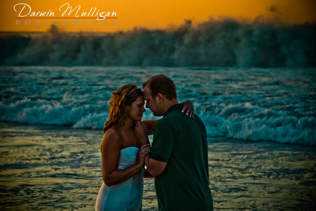 Kerri and Michael's spectacular sunrise trash the dress wedding photograph in Cabo, Mexico