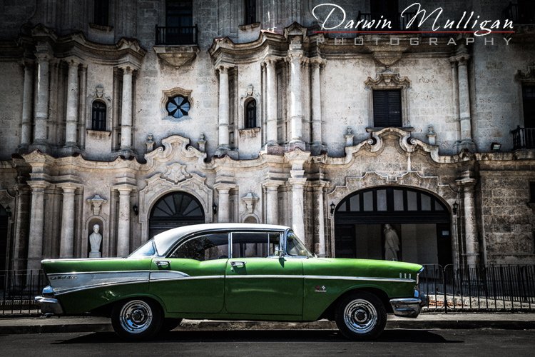 1957-Chevy-Bel-Air-Old-Town-Havana-Cuba-with-old-buildings