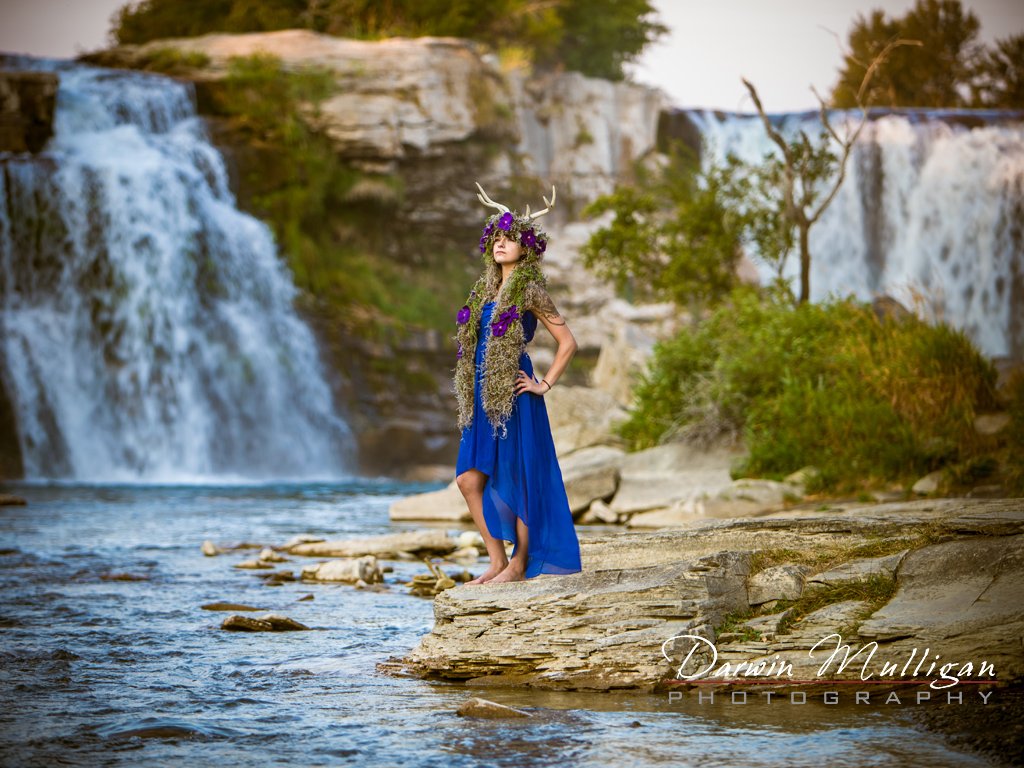 Fashion photoshoot on location at Lundbreck Falls Southern Alberta