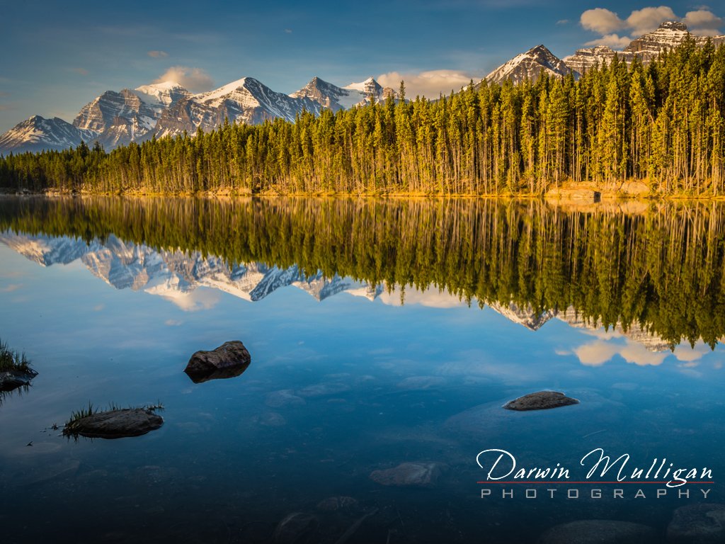 Herbert Lake Banff National Park early morning reflection