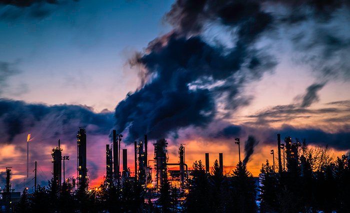 Edmonton Strathcona Refinery at sunrise